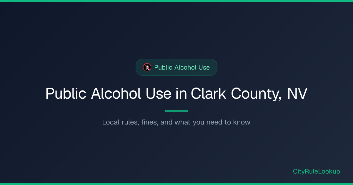 Public Alcohol Use in Clark County, NV (2026) | CityRuleLookup