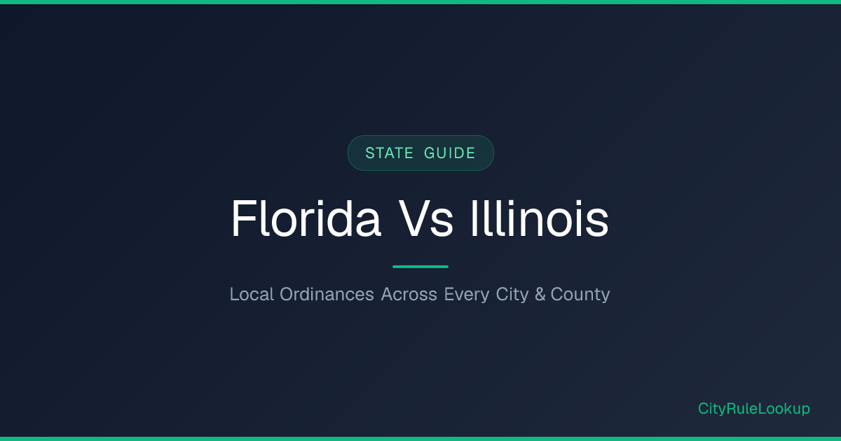 Florida vs Illinois (2026) | CityRuleLookup